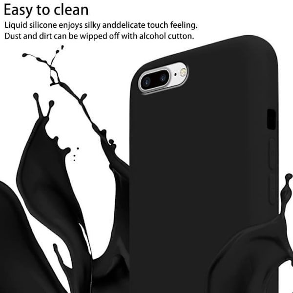 Halsbandsfodral - CADORABO - iPhone 7 PLUS / 7S PLUS / 8 PLUS - LIQUID BLACK - Silikon - Mjuk VÄTSKA SVART