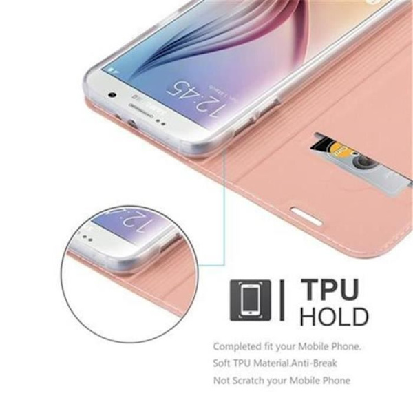 Samsung Galaxy S6 Fodral i CLASSY ROSÉ GOLD från Cadorabo (METALLIC MATT Design) Helt skyddsfodral med Flip Flip och
