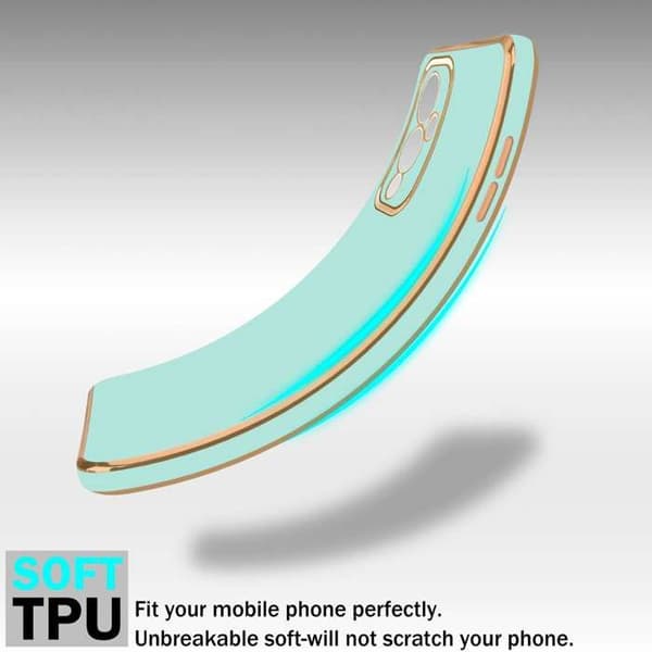 Fodral för OnePlus 9 Glansig Mintgrön - Guld med skydd för kamera Grön