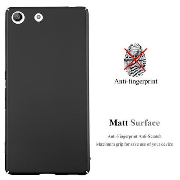 Cadorabo Sony Xperia M5 Fodral SVART METALL DESIGN MATT METALL Hårt plastskydd Skydd Hårt fodral Skal Ultra Slim Bumper