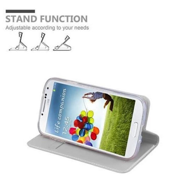 Samsung Galaxy S4-fodral i CLASSY SILVER by Cadorabo (MATTE METALLIC Design) Fullt skyddsfodral med flipskydd och