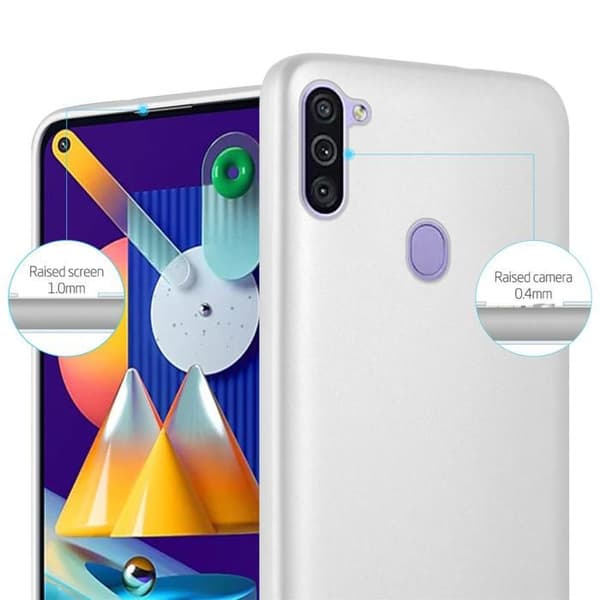 Skyddsfodral för Samsung Galaxy A11 / M11 Skyddsfodral i MATTE SILVER Metallic Design Grå