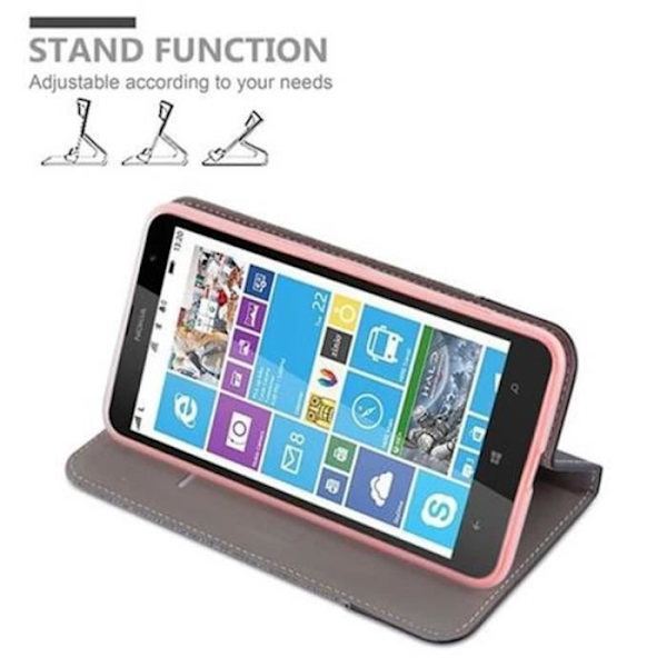Nokia Lumia 1320 fodral - CADORABO - Gråsvart - Läderimitation - Stativ och kortplats Mörkgrå