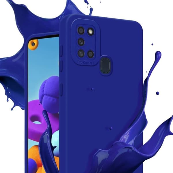 Skyddsfodral för Samsung Galaxy A21s i FLUID BLÅ Stötsäker Blå
