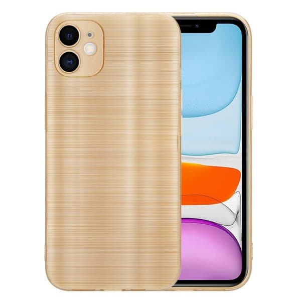 iPhone 11 Fodral Borstad Guld Kameraskydd Gul