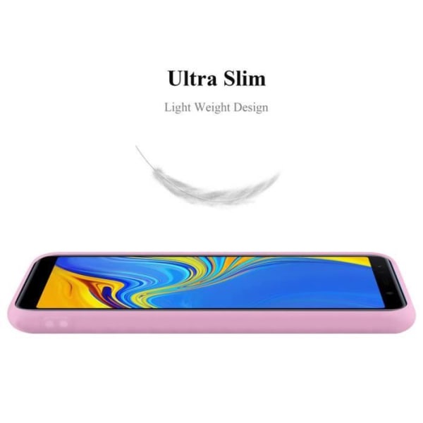 Fodral till Samsung Galaxy A7 2018 i CANDY BRIGHT PINK Cadorabo Cover Protection Silikon TPU-fodral