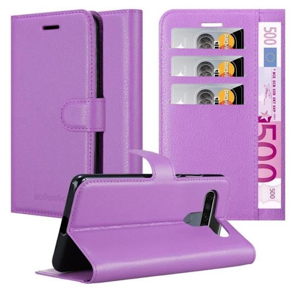 Coque - CADORABO - LG K61 - Simili-läder - Magnetisk stängning - Ställfunktion Orkidévioler
