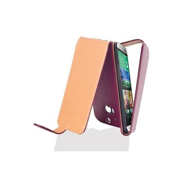 Cadorabo HTC ONE M8 (2. Generation) fodral - Lila orkidéimitation - Flip-design - Skärm- och ryggskydd LILA ORKIDE