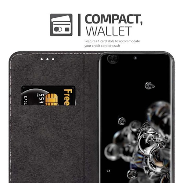 Coque för Samsung Galaxy S20 ULTRA - CADORABO - Svart Brun - Syntetläder - Magnetisk stängning - Ställfunktion SVART BRUNT