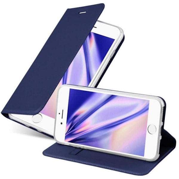 Fodral för Apple iPhone 7 PLUS / 7S PLUS / 8 PLUS i CLASSY MÖRKBLÅT Cadorabo Cover Protection magnetisk stängning Stilren mörkblå
