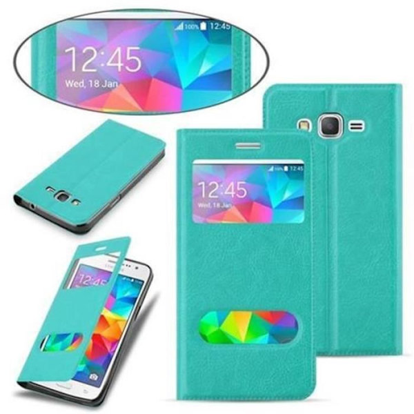 Samsung Galaxy GRAND PRIME Fodral i MINT TURQUOISE av Cadorabo (Design VIEW) Helt skyddsfodral med flipskydd,