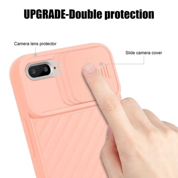 Skal för iPhone 7 PLUS / 7S PLUS / 8 PLUS i Matt Rosa med skydd för kameran Ros