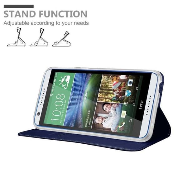 Flipfodral för HTC Desire 820 i MÖRKBLAU CLASSY Plånbok Stötsäker Blå