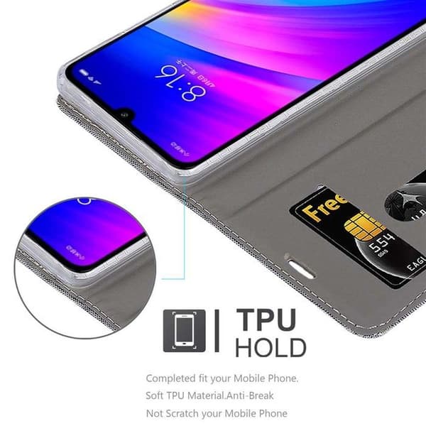 Skyddsfodral för Xiaomi RedMi 7 i LJUST GRÅ BRUN Stötskyddande Etui Grå