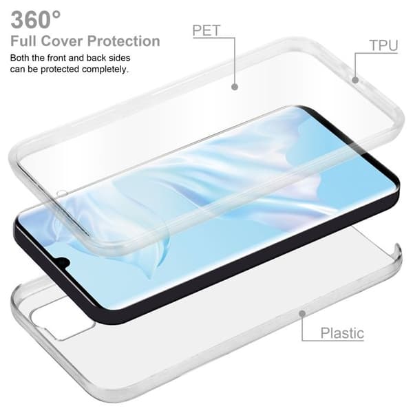 Transparent skydd för Huawei P30 PRO, helskydd Vit