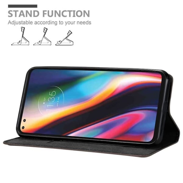 Coque - CADORABO - Motorola MOTO G 5G PLUS - Kaffebrun - Magnetisk stängning - Ställfunktion kaffe brunt