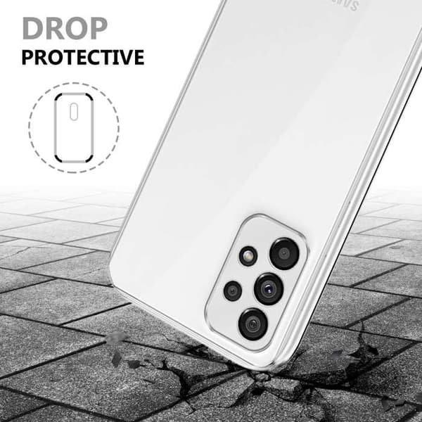 Transparent skydd för Samsung Galaxy A73 5G, helskydd Vit