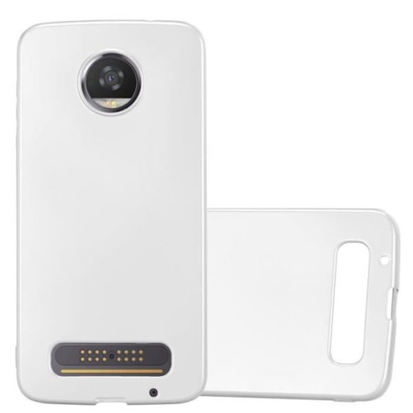 Cadorabo Fodral fungerar med Motorola MOTO Z2 i METALLISKT SILVER - Stötsäker och reptålig TPU silikonhölje - Ultratunt