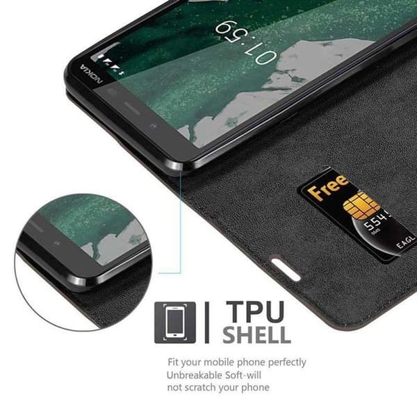 Fodral för Nokia 1 PLUS Skal i MÖRK BRUN brun