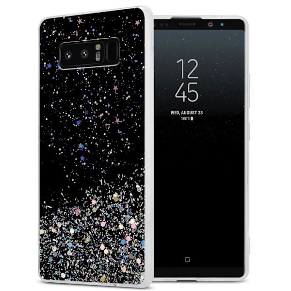 Coque - CADORABO - Galaxy NOTE 8 - Silikon TPU - Ultrafin - Glittrande paljetter Svart
