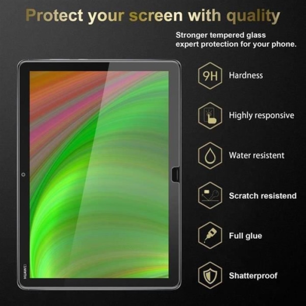 Cadorabo skyddsglas kompatibelt med Huawei MediaPad M5 Lite 10 (10,1" Zoll) tillverkat av härdat härdat skärmskydd