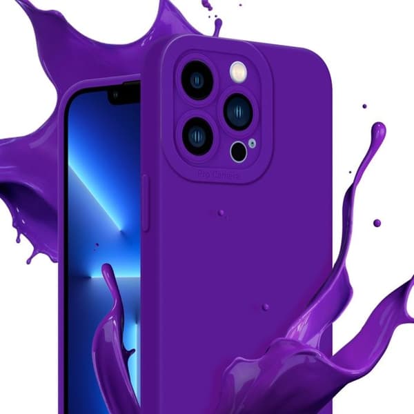 Skyddsfodral för iPhone 12 PRO i MÖRKLILA FLUID Stötskyddande Violett