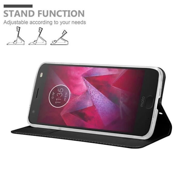 Fodral till Motorola MOTO Z - CADORABO - Svart - Magnetisk stängning - Hållbart skydd - Elegant design Svart