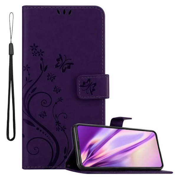 Fodral till Asus ZenFone 8 FLIP Cover i DARK LILAC FLORAL Fodral Skydds blommig plånbok Mörklila blommig