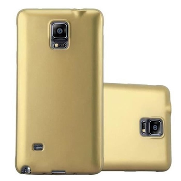 Samsung Galaxy NOTE 4 Fodral METALLIC GOLD Cadorabo METALLIC MATT DESIGN Fodral TPU Silikonskydd Fodral Fodral Ultra Slim Bumper Metalliskt guld