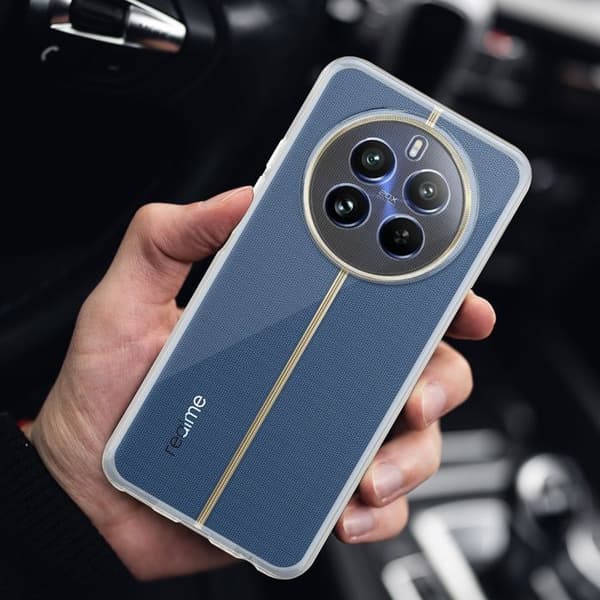 Transparent stötsäker silikonfodral för Realme 12 Pro Vit