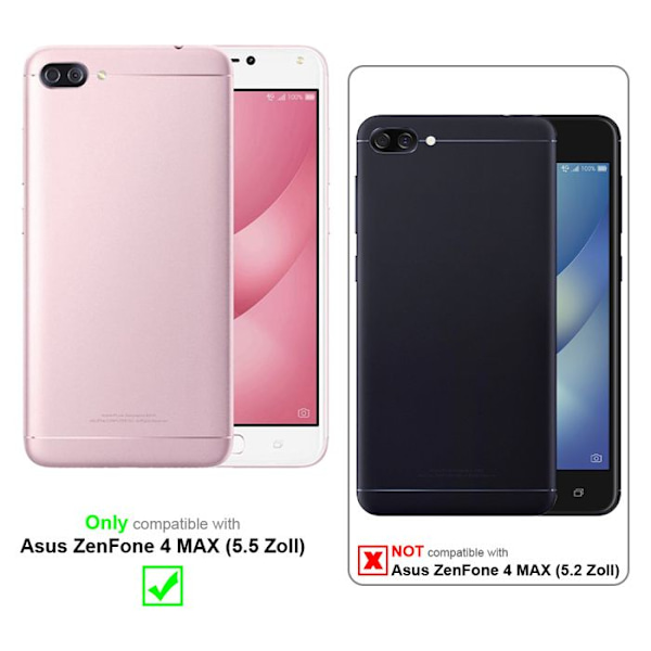 3x Heltäckande Tempererat glas för Asus ZenFone 4 MAX (5.5 Zoll) Skyddstejp i GENOMSIKTIG med SVART hårdhet Tempererat glas Svart