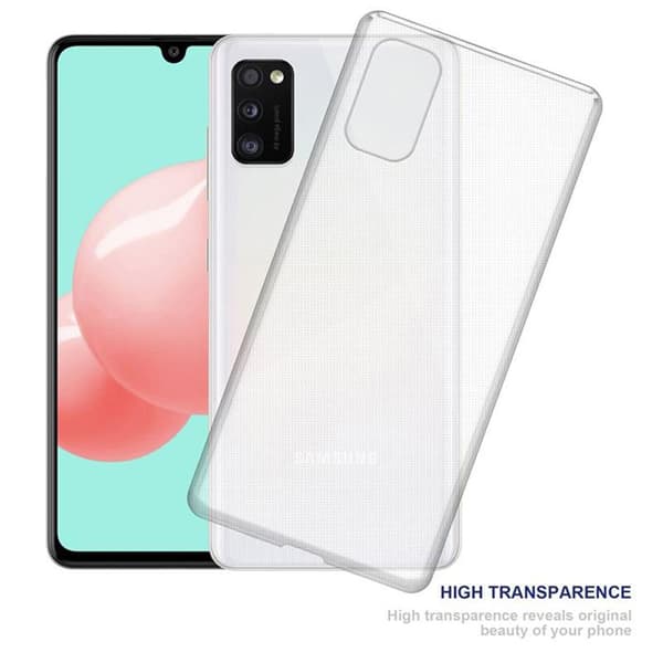 Transparent stötsäker silikonfodral för Samsung Galaxy A41 Vit