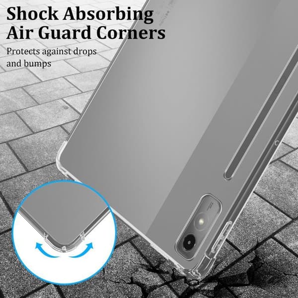 Transparent stötsäker silikonfodral för Lenovo Tab P12 Vit
