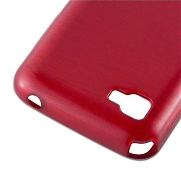 LG OPTIMUS L4 II fodral i CHERRY RED av Cadorabo (BORSTAD METALL DESIGN) Ultratunt mjukt silikongel TPU-fodral med