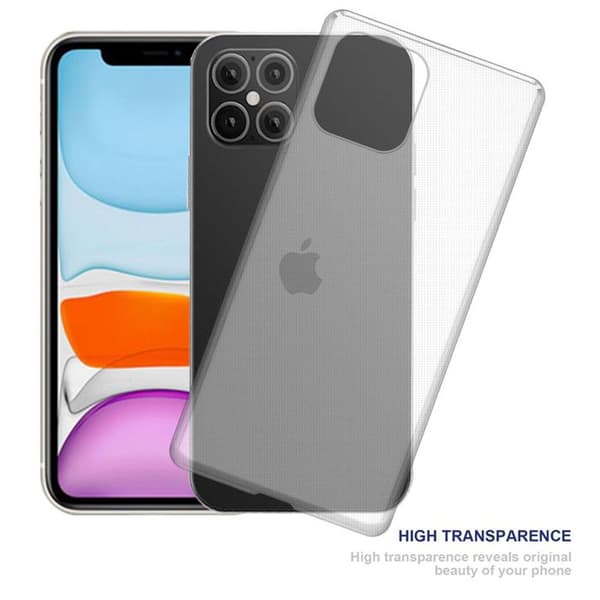 Transparent stötsäker silikonfodral för iPhone 12 MINI Vit