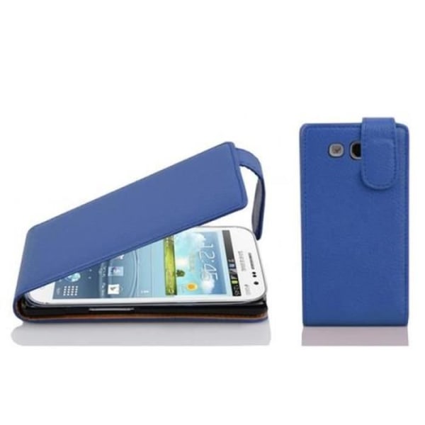 Cadorabo Fodral Samsung Galaxy WIN DESIGN FLIP Stil Fodral Fodral Fodral konstläder Struktur HEMLIG BLÅ