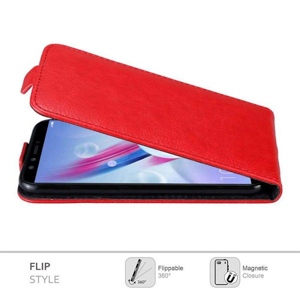 Fodral för Honor 9 LITE Fodral i APPLE RED Fodral Skyddsskydd Magnetisk flipplånbok Röd