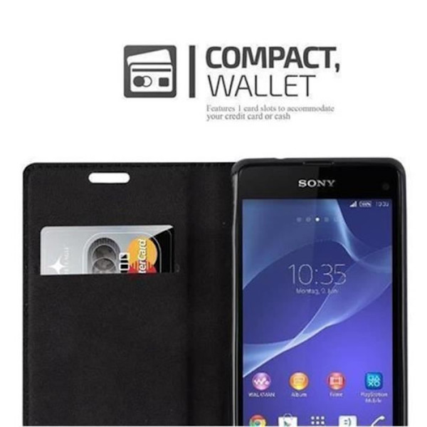 Cadorabo Sony Xperia Z1 KOMPAKT KAFFEBRUNT Fodral Osynlig magnetisk STÄNGNING Fodral Fodral Stöder stativkortplats