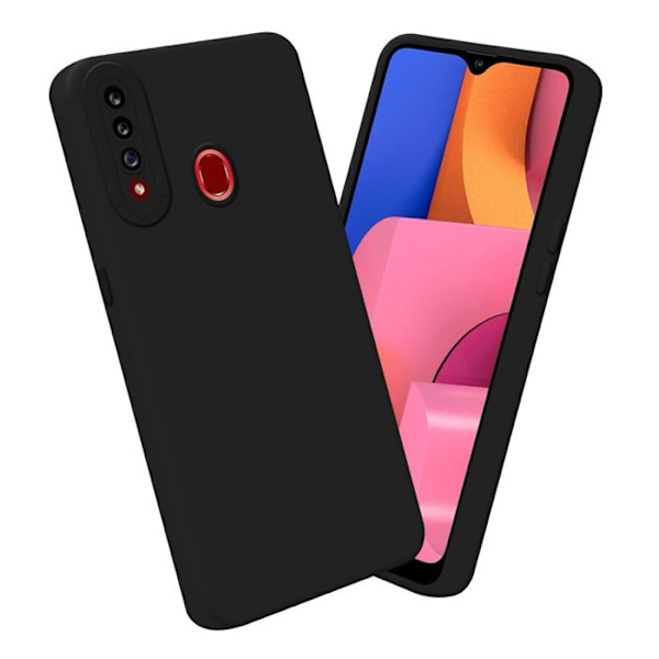Fodral för Samsung Galaxy A20s i BLACK FLUID Fodral Fodral i flexibelt TPU silikonskydd Svart