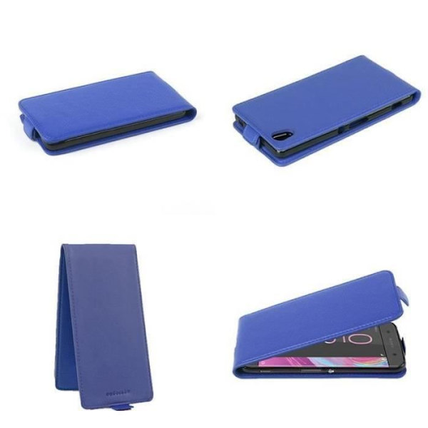 CADORABO - CASE COVER TILL > SONY XPERIA XA < I FLIP STIL – CASE COVER BUMPER WALET PU SLÄTT I BLÅT