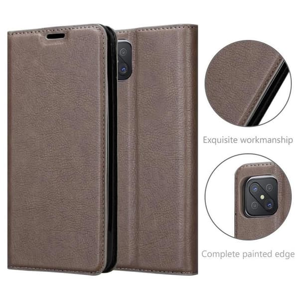 Etui för Oppo A92s Fodral i MÖRK BRUN brun