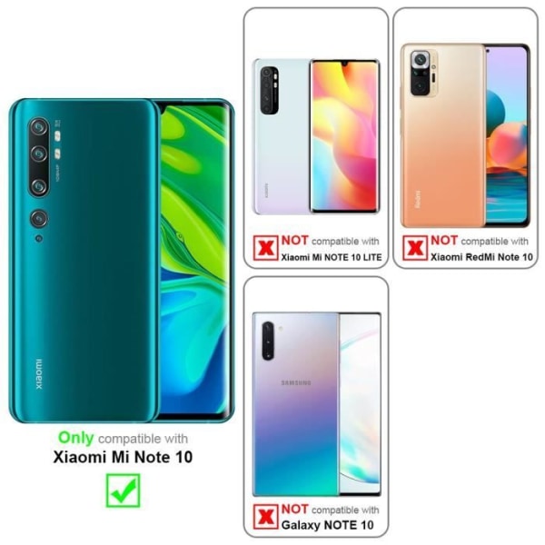 Cadorabo 3x skyddsglas för Xiaomi Mi Note 10 tum - 3x härdat skärmskyddsglas (härdat)