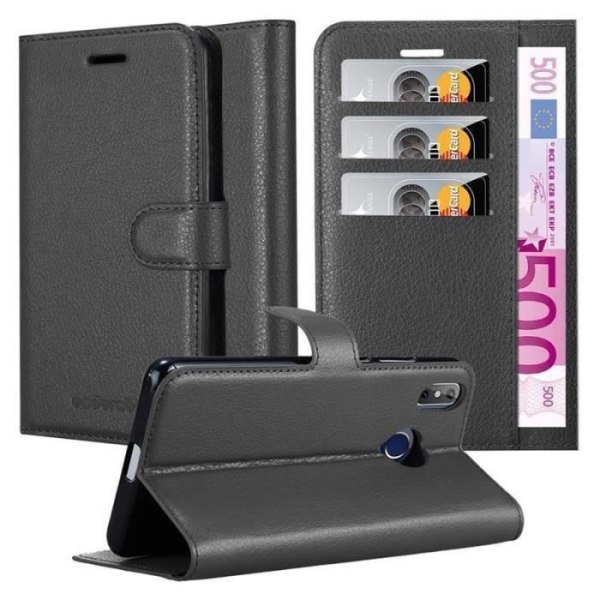 Fodral - CADORABO - Cubot J3 PRO - Läderimitation - Svart - Stativfunktion Svart