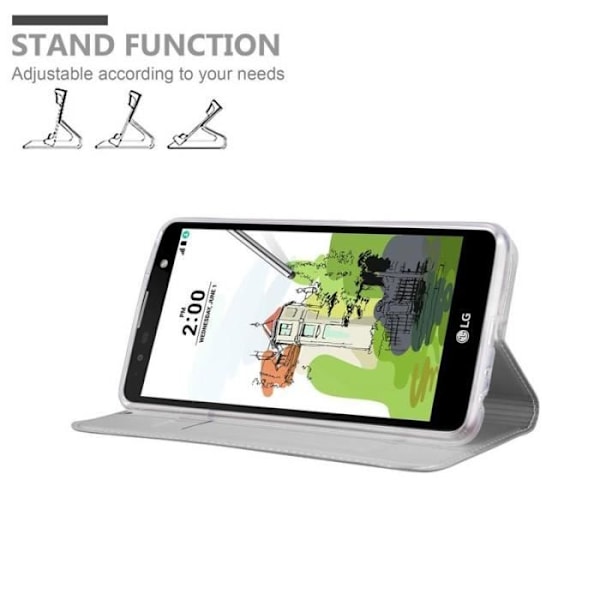 Fodral till LG Stylus 2 - CADORABO - Grå - Magnetskydd - Fodral med kortfack - Elegant design Grå