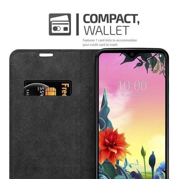 Coque - CADORABO - LG K50s - Simil läder Svart Natt - Magnetisk Stängning - Ställfunktion NATTSVART