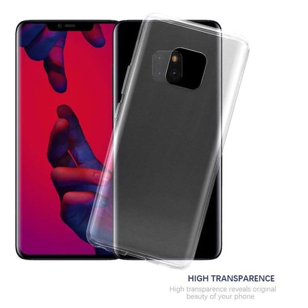 Transparent stötsäker silikonfodral för Huawei MATE 20 PRO Vit