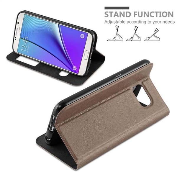 Flipfodral för Samsung Galaxy NOTE 5 Fodral i BRUN STEN Skydd brun