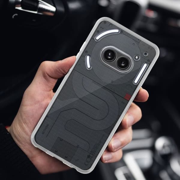 Transparent stötsäker silikonfodral för Nothing Phone 2a Vit