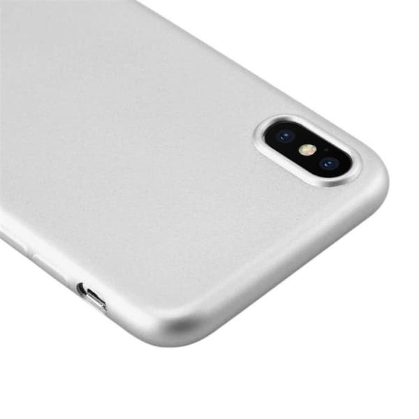 Skyddsfodral för iPhone X / XS Metallic Silver Matt Design Grå