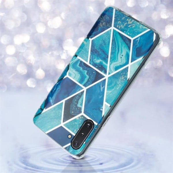 Fodral till Samsung Galaxy NOTE 10 Marble Blue Wave nr 13 Cadorabo Cover Skyddande silikon TPU Blå